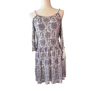 American Eagle flower print mini dress size XS blue on white cottage core